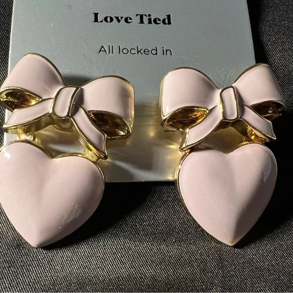 Sugar Fix Bauble Bar Bow & Heart Earring. NEW - Picture 3 of 4